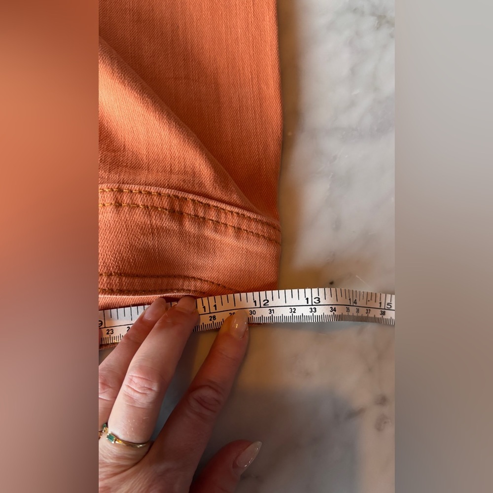 Billabong rust orange flare jeans size 26 raw hem high rise - Picture 6 of 9